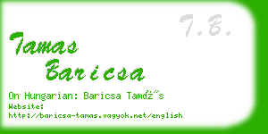 tamas baricsa business card